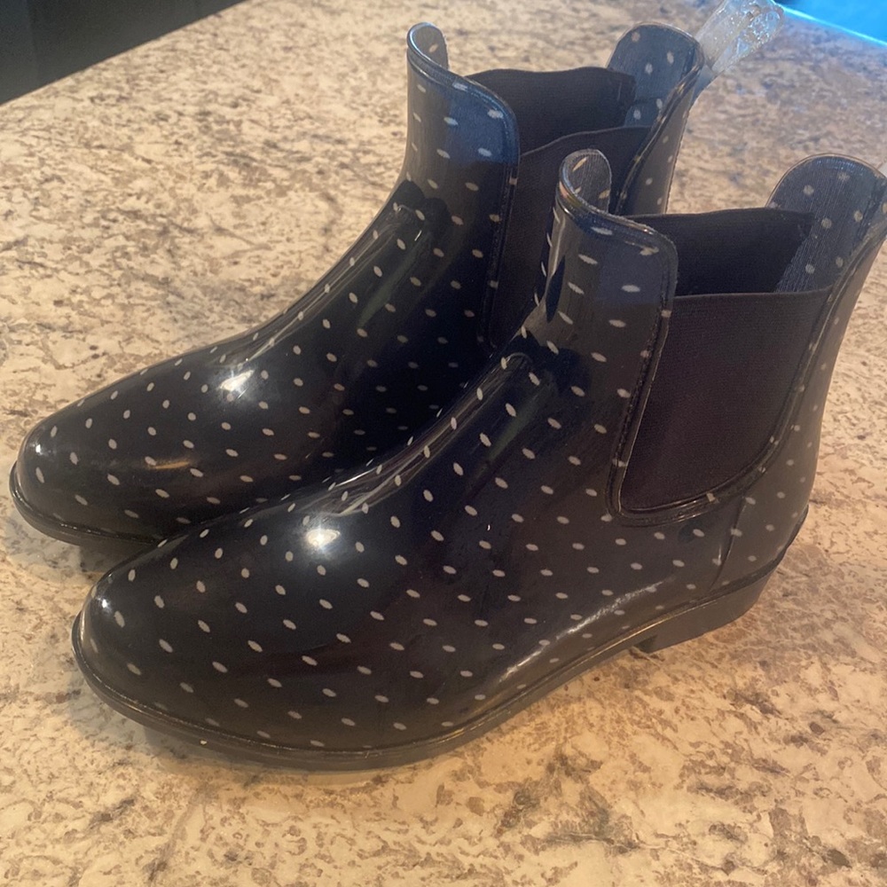 Ralph Lauren navy with white polka dot boots